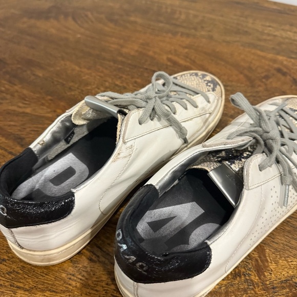 P448 John Python-Print Leather Low Top Sneakers - Picture 10 of 15